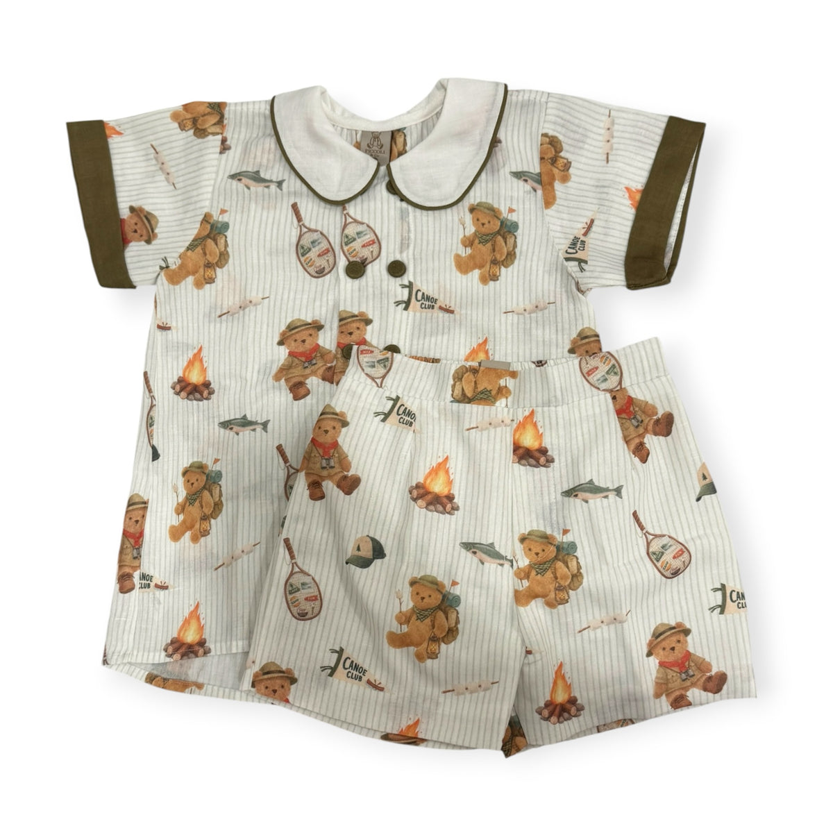 Front view of Let's Go Camping Bears Boy 2-Piece Set