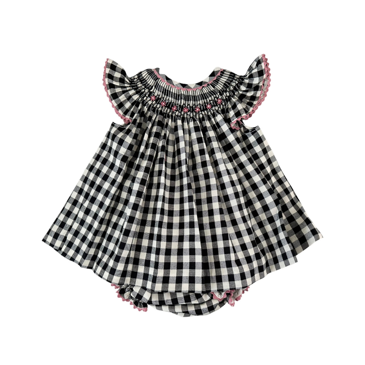 Maria Jose Black and Pink Handsmocked Dress main image 1