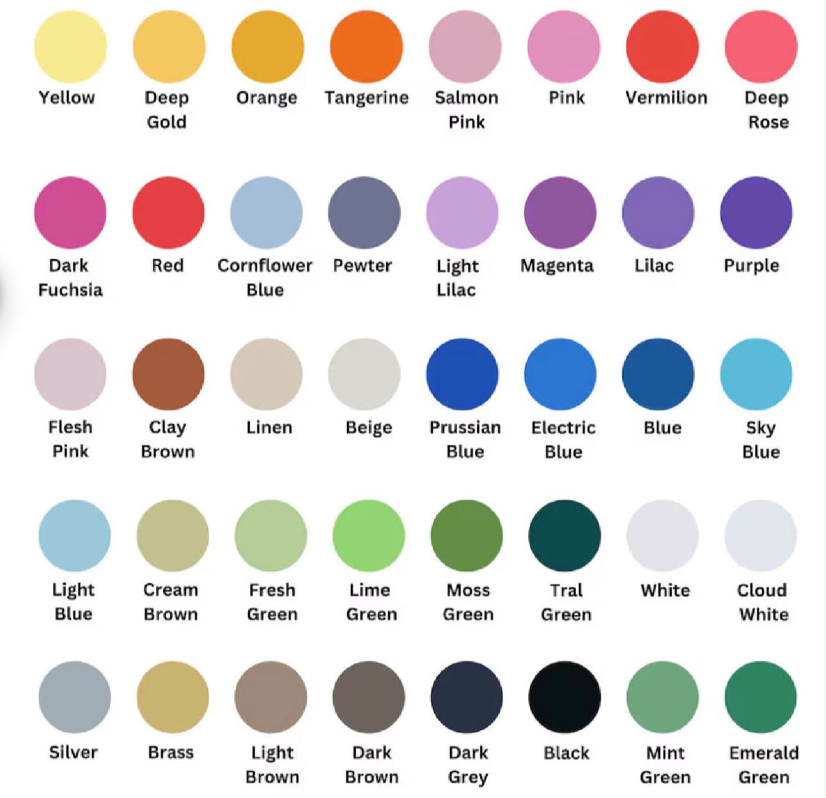 Embroidery thread color options