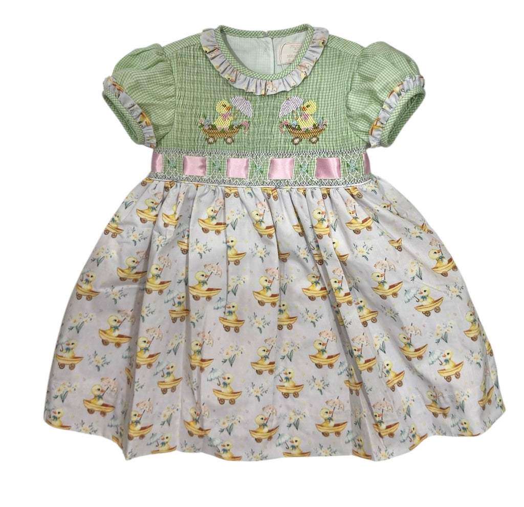 Easter Ducklings Galore Handsmocked Girl Dress 6T Easter Ducklings Galore Handsmocked Girl Dress 6T