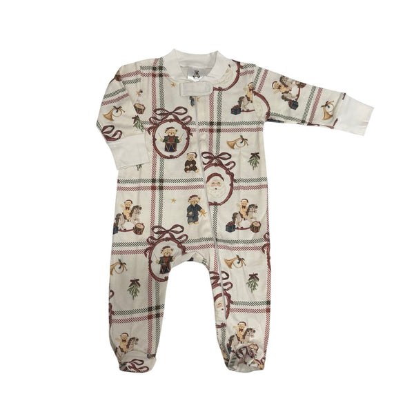 Xmas Festive Bears Unisex Footie Babygrow