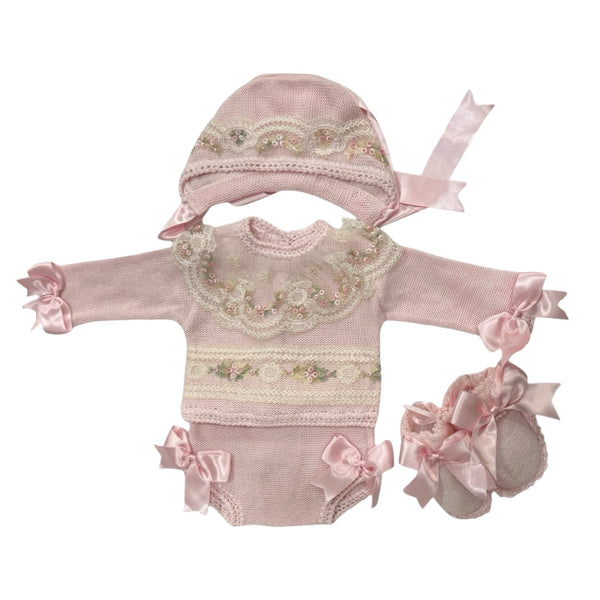 MADE TO ORDER Aida Just Pink Floral 4-Piece Set (6-8 weeks after order is placed)