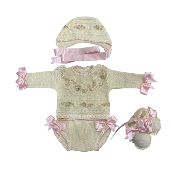MADE TO ORDER Aida Pink Floral 4-Piece Set (6-8 weeks after order is placed)