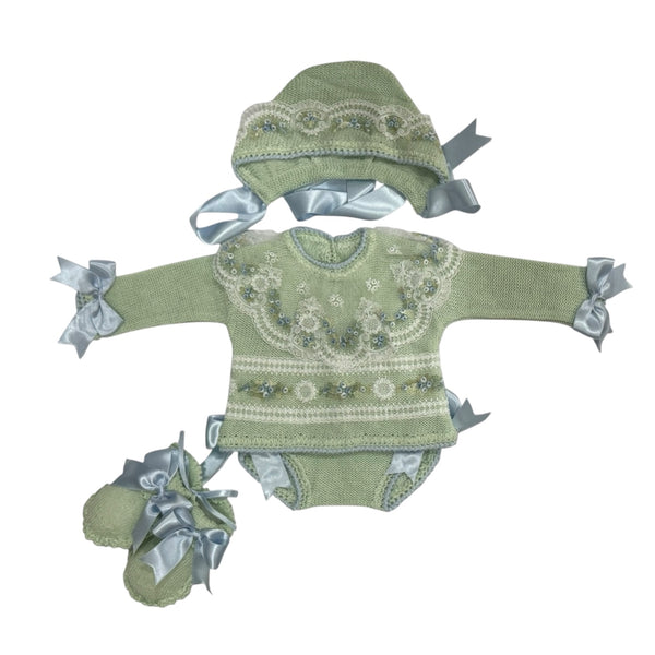 Aida Green/Blue Floral 4-Piece Set