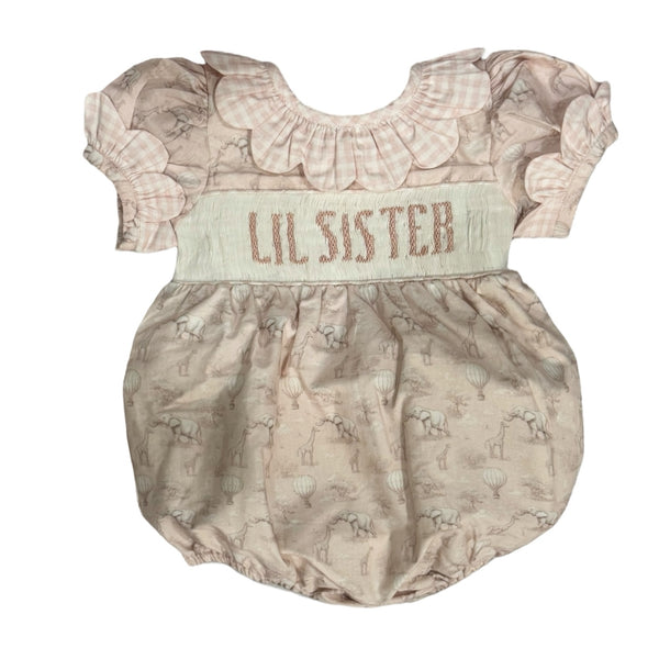 Lil Sister Handsmocked Romper