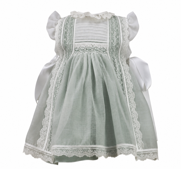 PREORDER Addison Luxe Green 2-piece Handsmocked Dress (SHIPS DECEMBER)