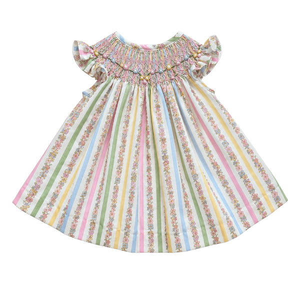 Jodi Colorful Vertical Garden Bishop Handsmocked Dress