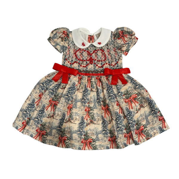 The Polar Express Bow Girl Handsmocked Dress