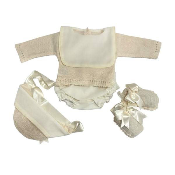 Skyler Ivory/Cream Personalized 4-piece Knitted Set