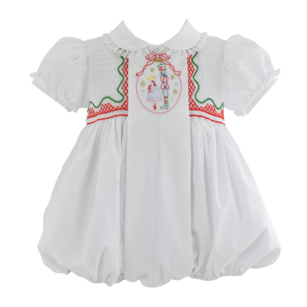 PREORDER Nutcracker and Clara Handsmocked Girl Bubble / Romper (SHIPS IN NOVEMBER)