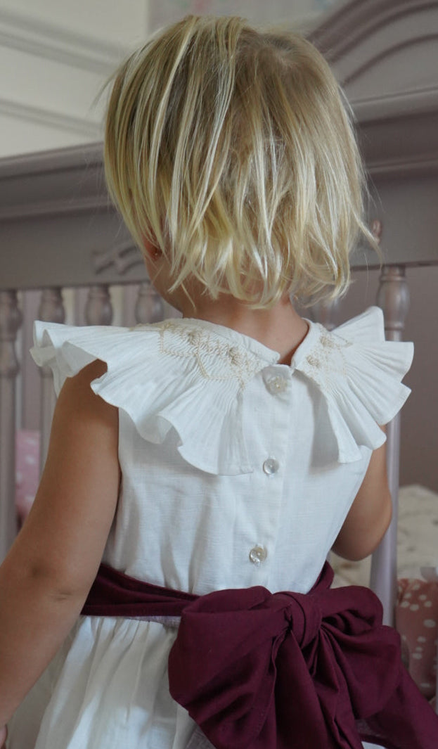 Back view of TPWC Flower Girl Dress with statement bow 2