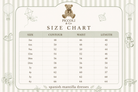 Size chart for Spanish Mantilla Dresses