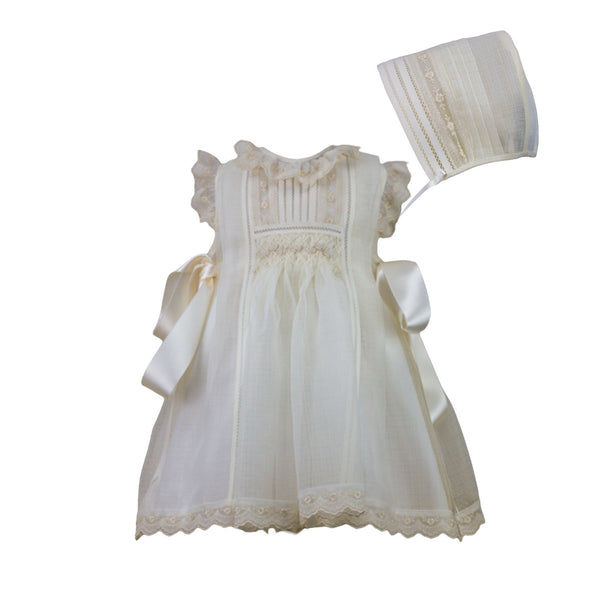 PREORDER Fabiana Luxe Ivory 2-piece Handsmocked Dress (SHIPS DECEMBER)