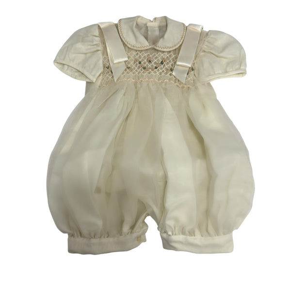 Richard II Ivory Boy Handsmocked Romper