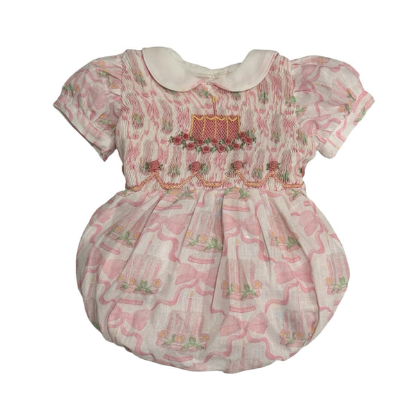Birthday Pink Cake and Bows Romper