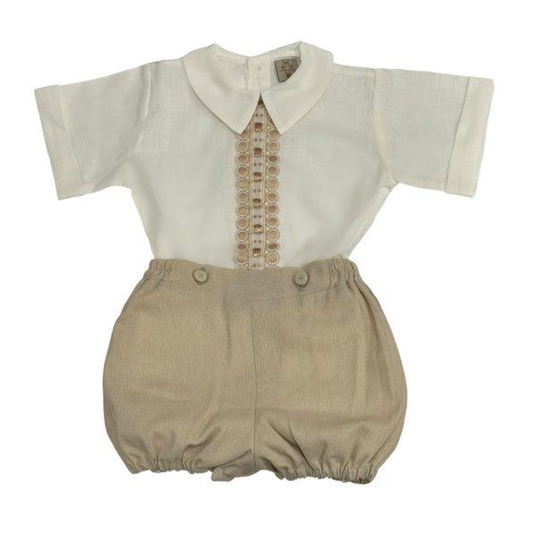 TPWC Beige Ribbon 2-Pc Boy Set