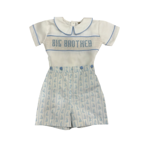 Big Brother Sailboats Handsmocked 2-Pc