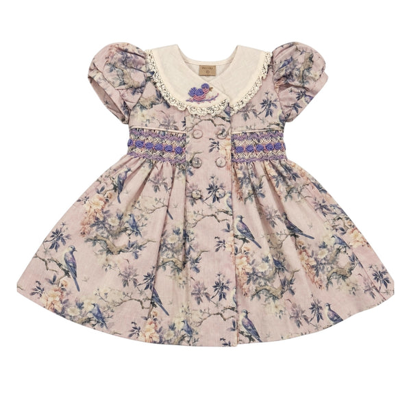 Ramona Birds Purple/Lilac Handsmocked Dress