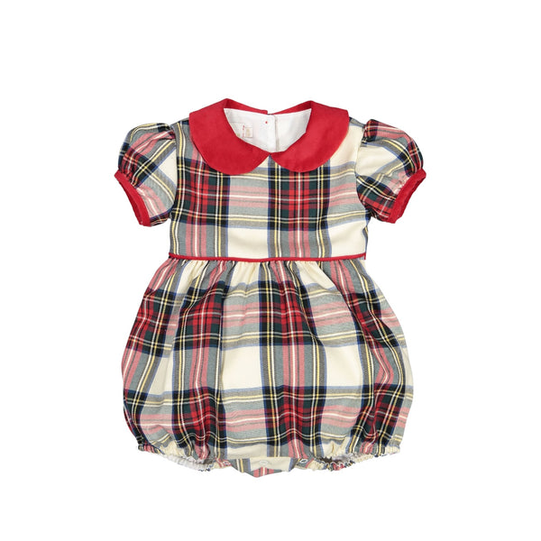 PREORDER Lorenzo Tartan Xmas Gift Bow Unisex Romper (SHIPS OCTOBER)