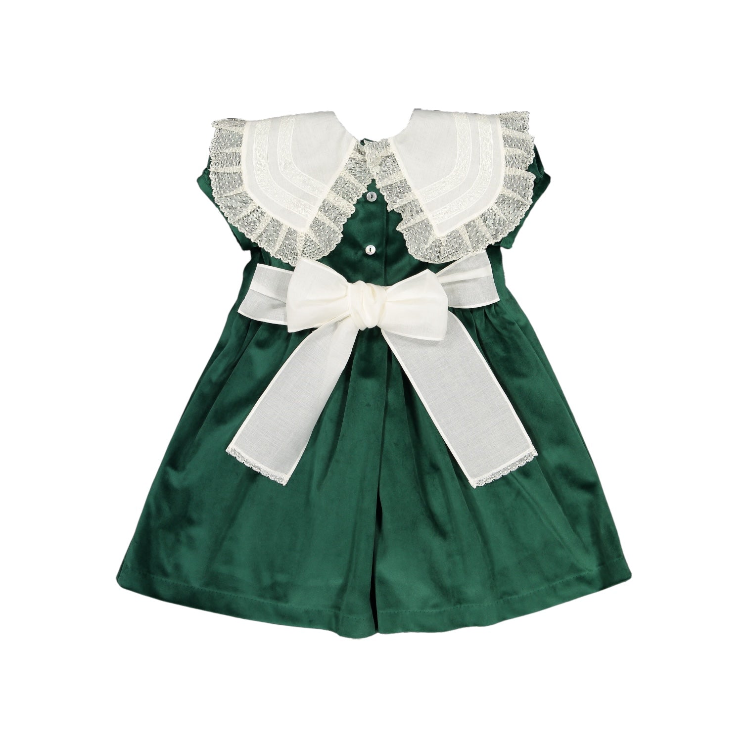 Emerald Green Lace Xmas Velvet Dress 8T