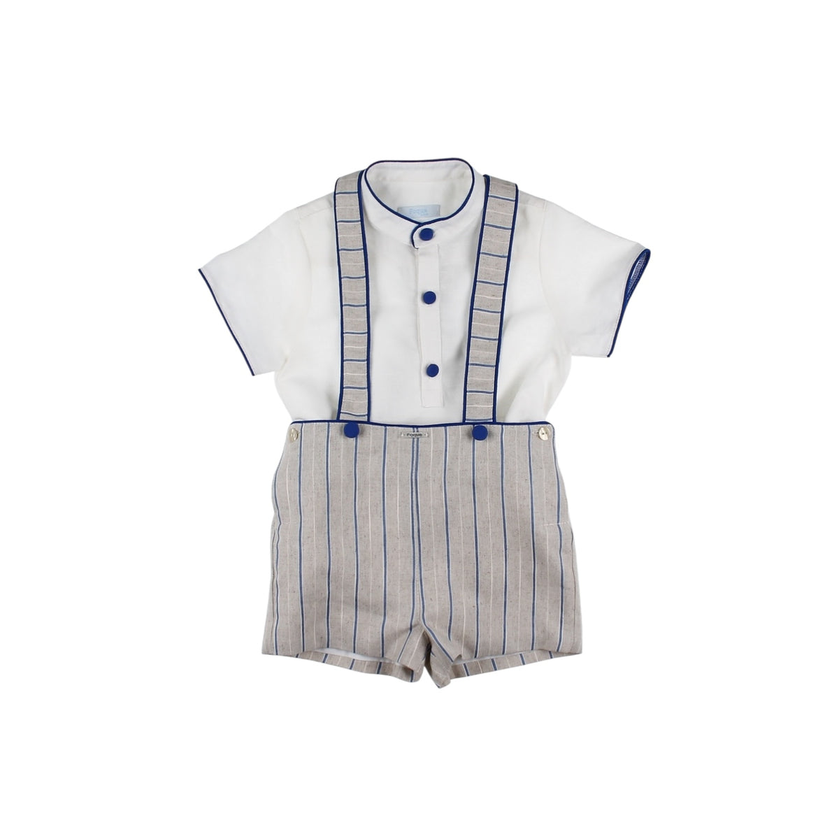 Antonio Boys Ivory/Blue 2-piece Set
