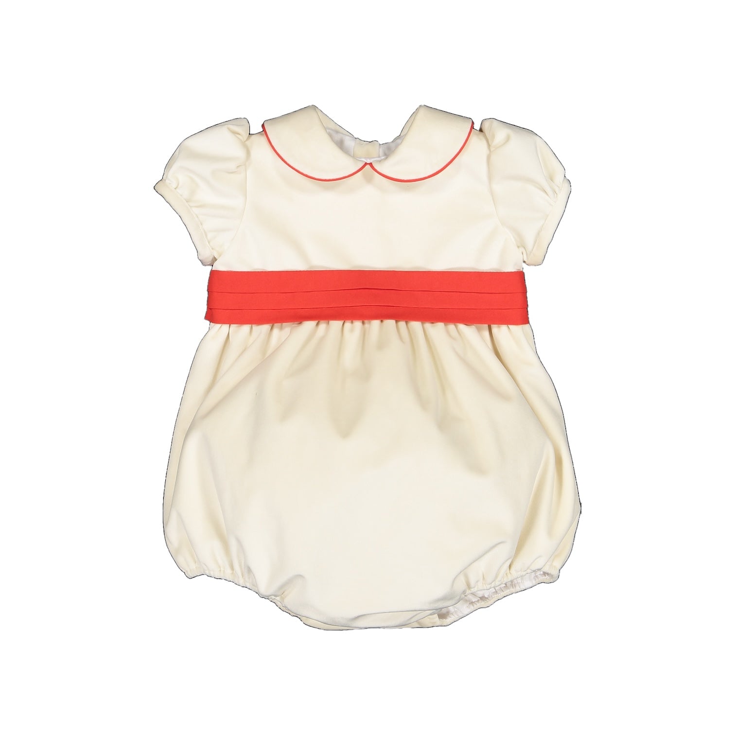 Snow Velvet Off-White and Red Romper 12