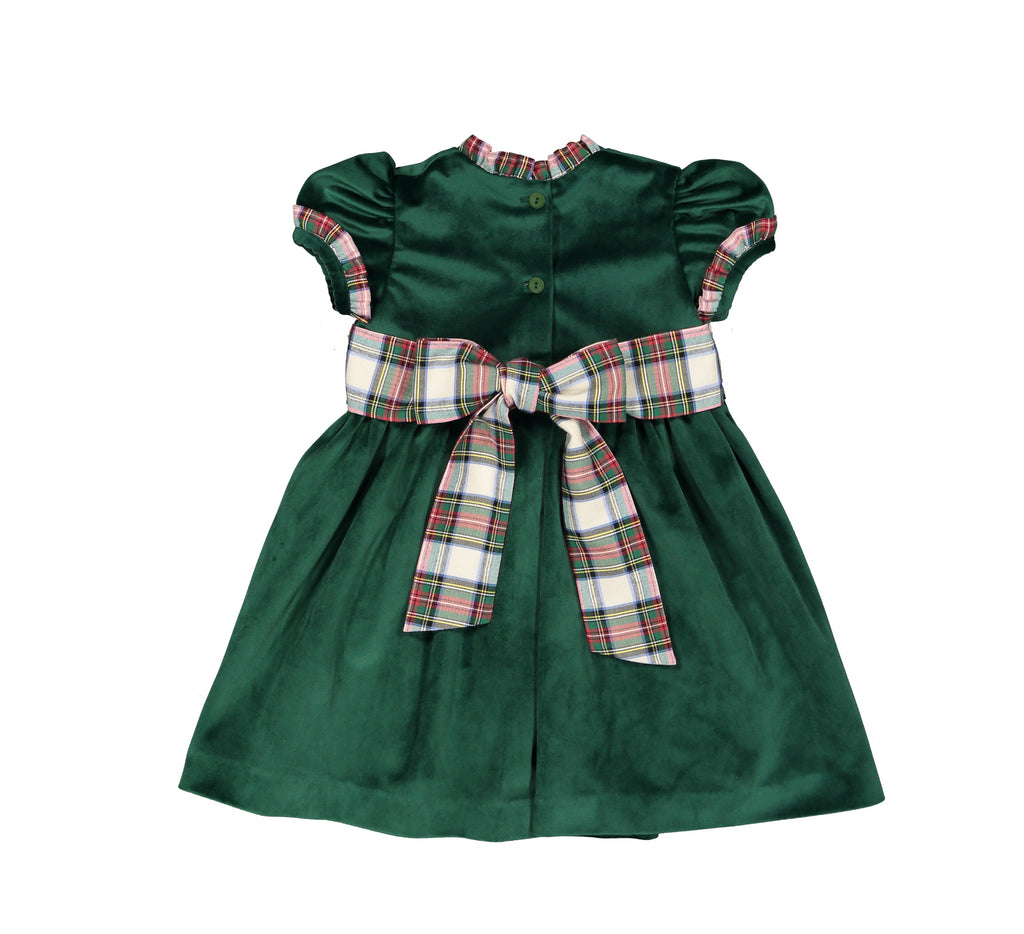 Emerald Green Tartan Xmas Velvet Dress 7T Emerald Green Tartan Xmas Velvet Dress 7T