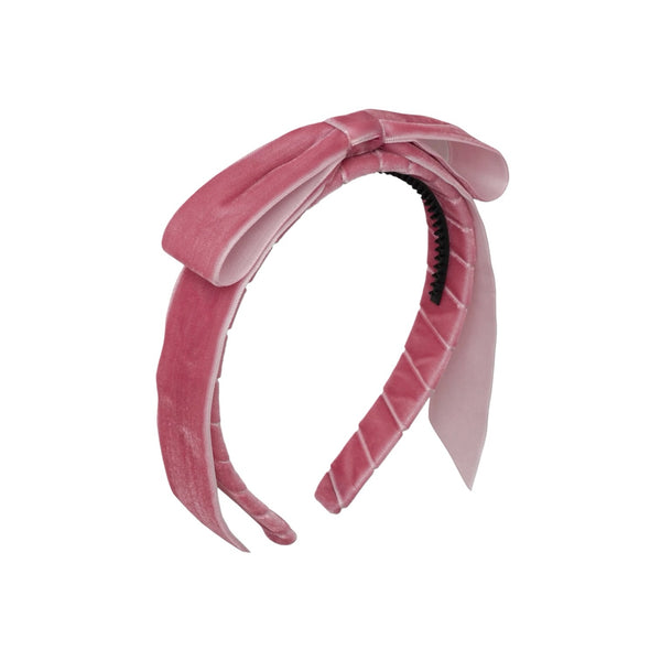 Mathilde Velvet Bow Headband - Rose Pink
