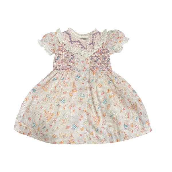 Tea for Two Lilac and Pink Handsmocked Dress