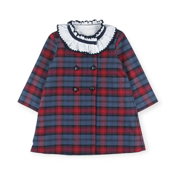 Louis Tartan Girl Navy Blue/Burgundy Dress