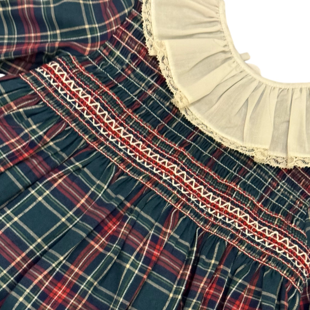 Florencia Green Tartan Xmas Long Sleeves Dress 6T Florencia Green Tartan Xmas Long Sleeves Dress 6T