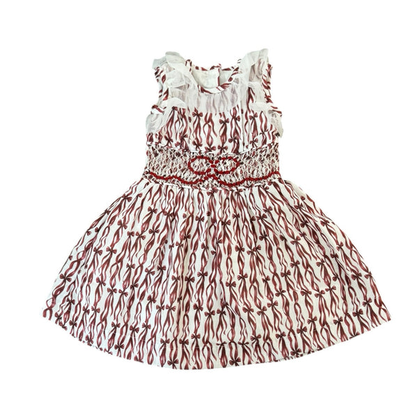 Every Day is a Gift Burgundy Christmas Handsmocked Dress
