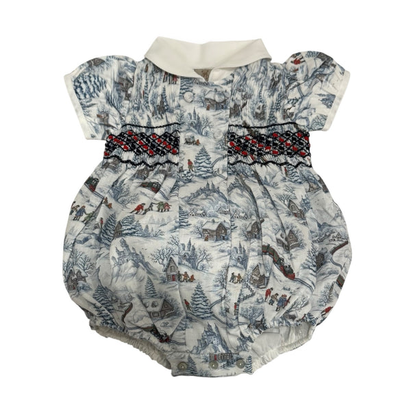 The Polar Express Boy Christmas Handsmocked Romper