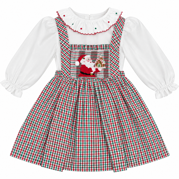 PREORDER Santa Chef Handsmocked Girl Jumper Set (SHIPS NOVEMBER)