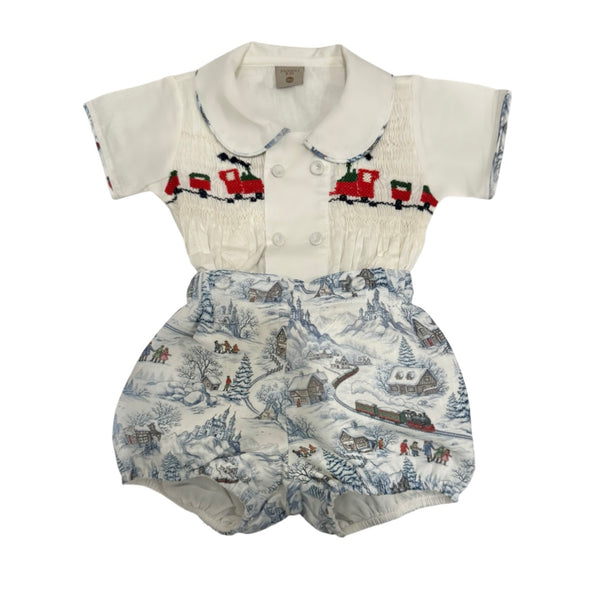 The Polar Express Boy Christmas Handsmocked 2-Piece Set