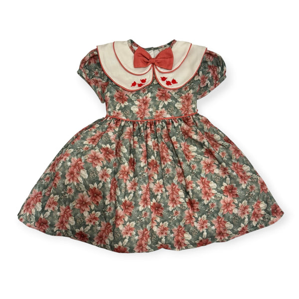 Christmas Florals Statement Collar Dress
