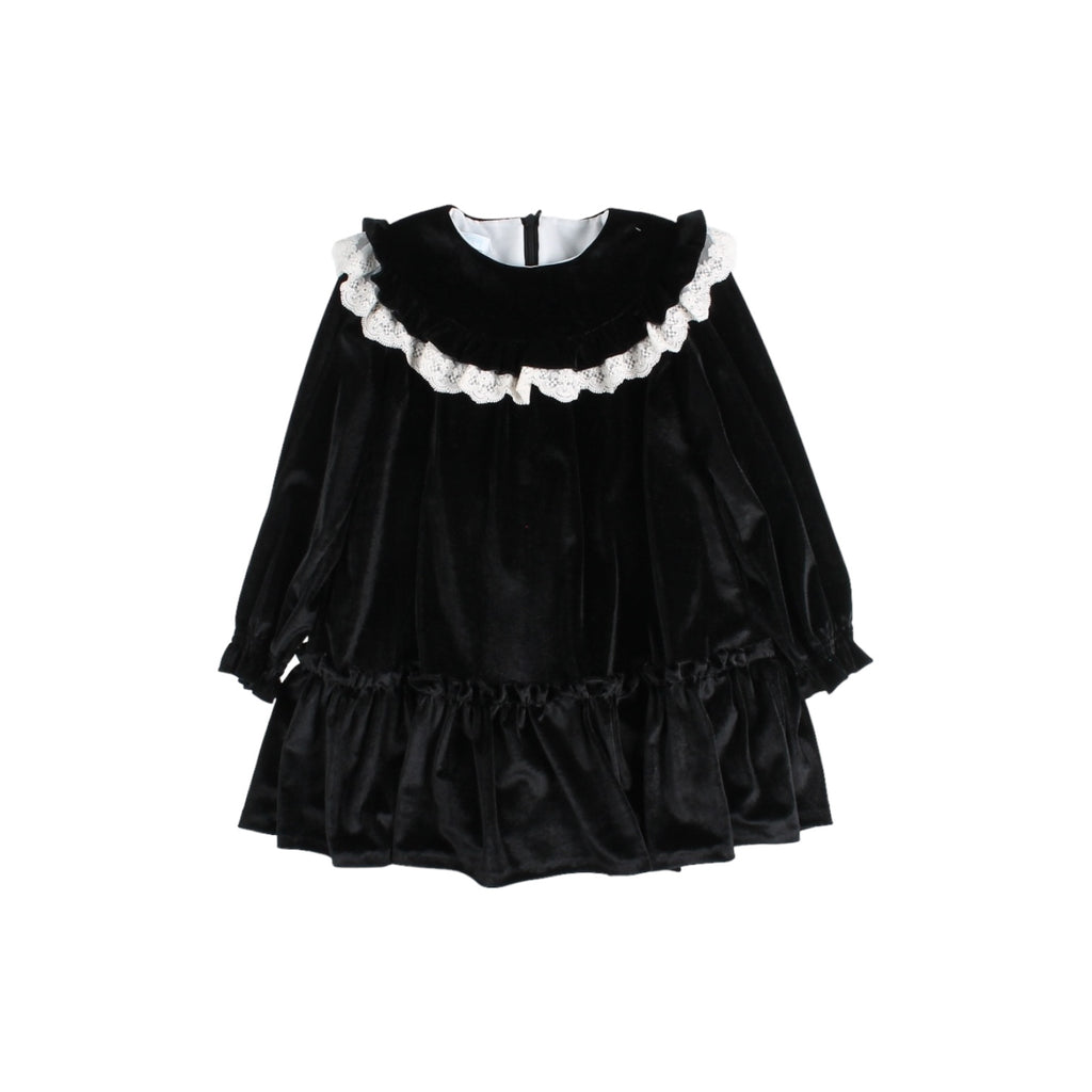 girls black velvet dress Amazon.com: Move Dance Toddler Ruffle Neck Long Sleeves Size 4-5t Fall Winter Outfit Kids Cute Princess Dresses Casual Clothes for Christmas Party Birthday: Clothing, Shoes & Jewelry This velvet dress is just so classic and cute Girl's Christmas velvet dress with