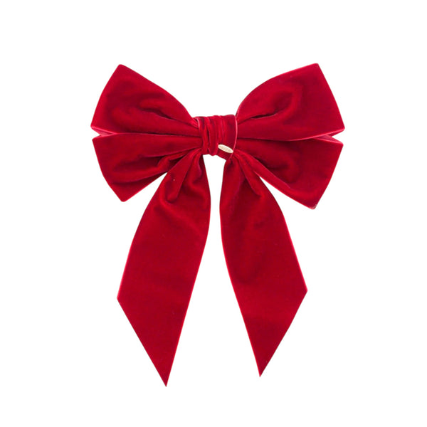 Oversized Dark Red Color Velvet Bow