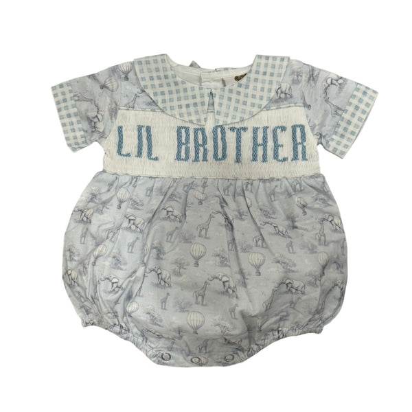 Lil Brother Handsmocked Romper