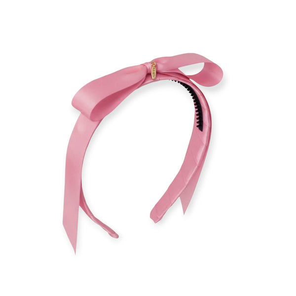 Mathilde Satin Bow Headband - Dusty Rose Mauve