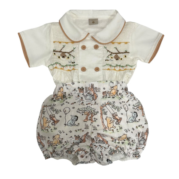 Winnie-The-Pooh Handsmocked Boy Birthday Set