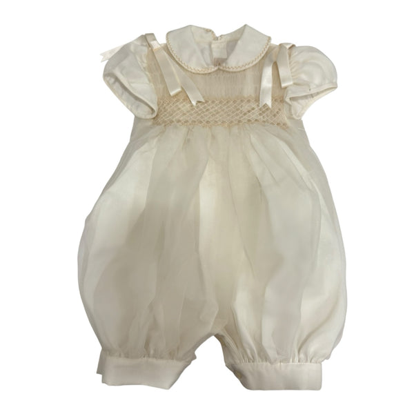 Kenneth Ivory Boy Handsmocked Romper
