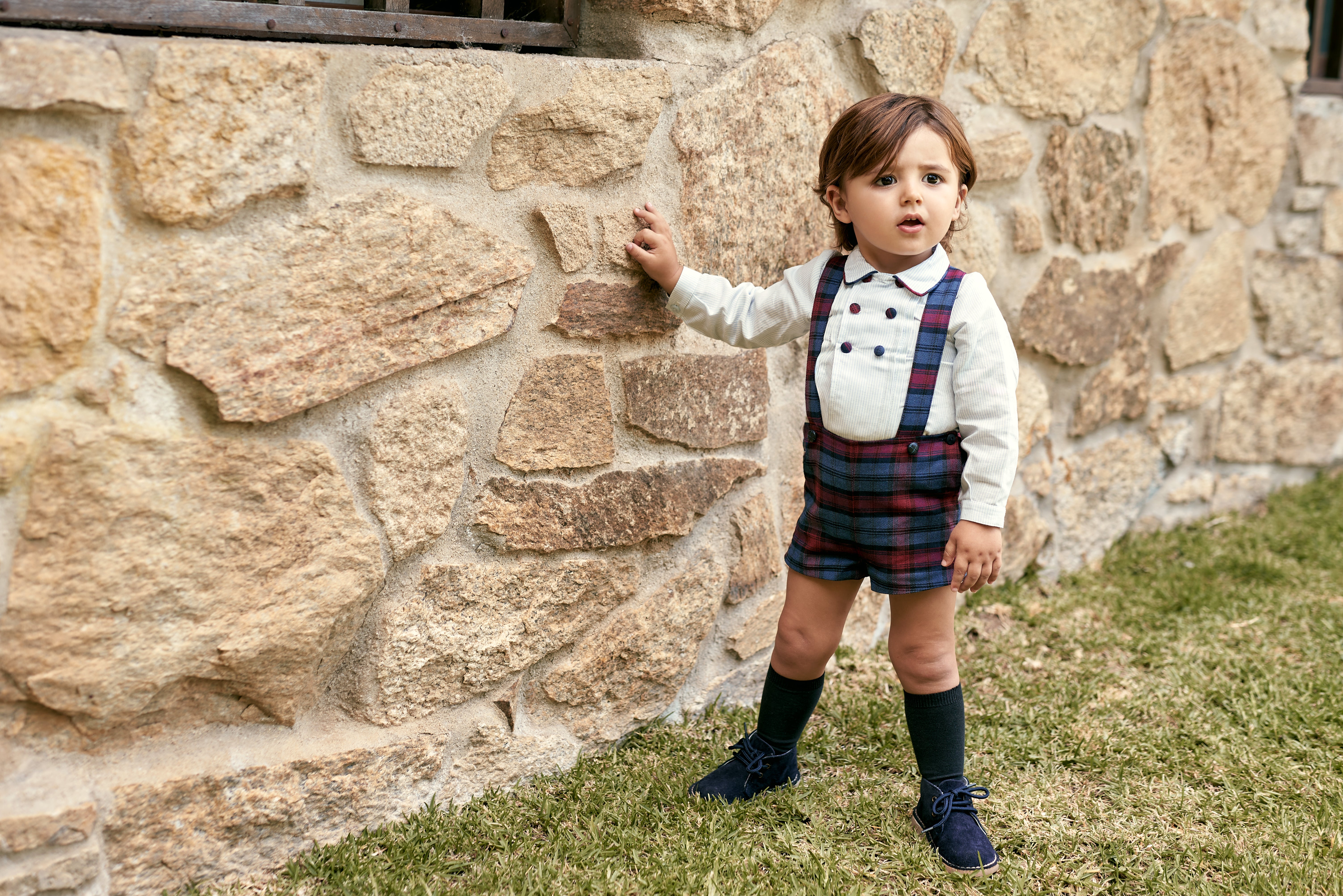 Boy wearing Louis Tartan 2-Piece Set