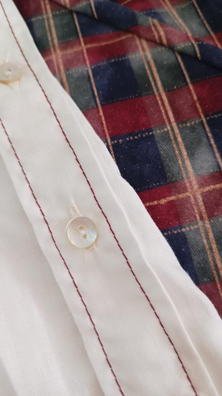 Close-up of coordinating tartan pants from Tartan Luxe Boy Christmas Set