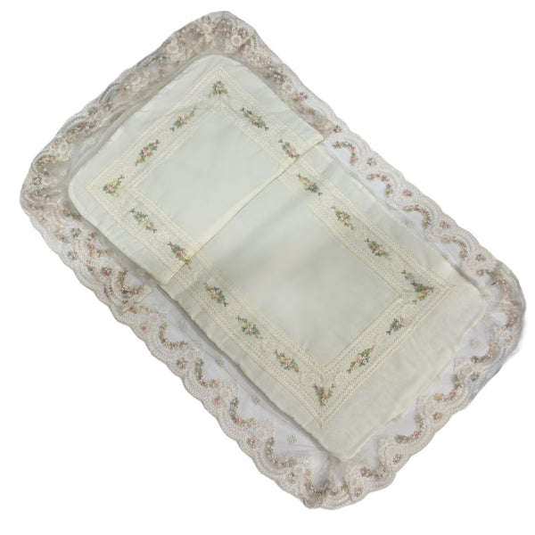 Aida Ivory/Rose Bassinet Pad/Liner 2-piece