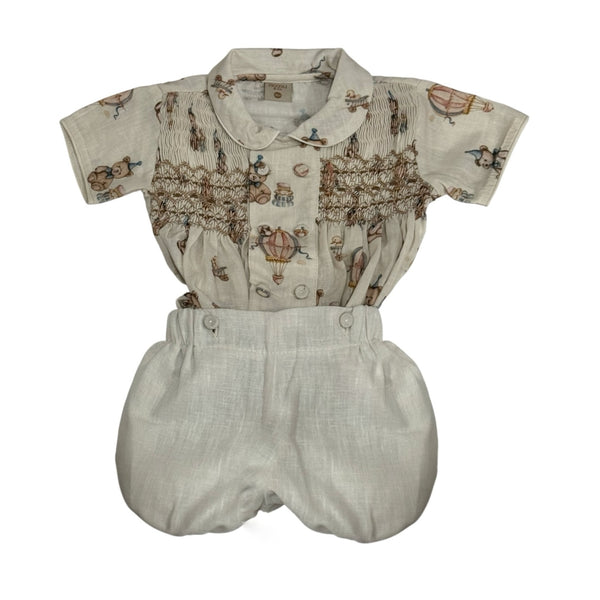 Birthday Bear Handsmocked Boy Birthday Set