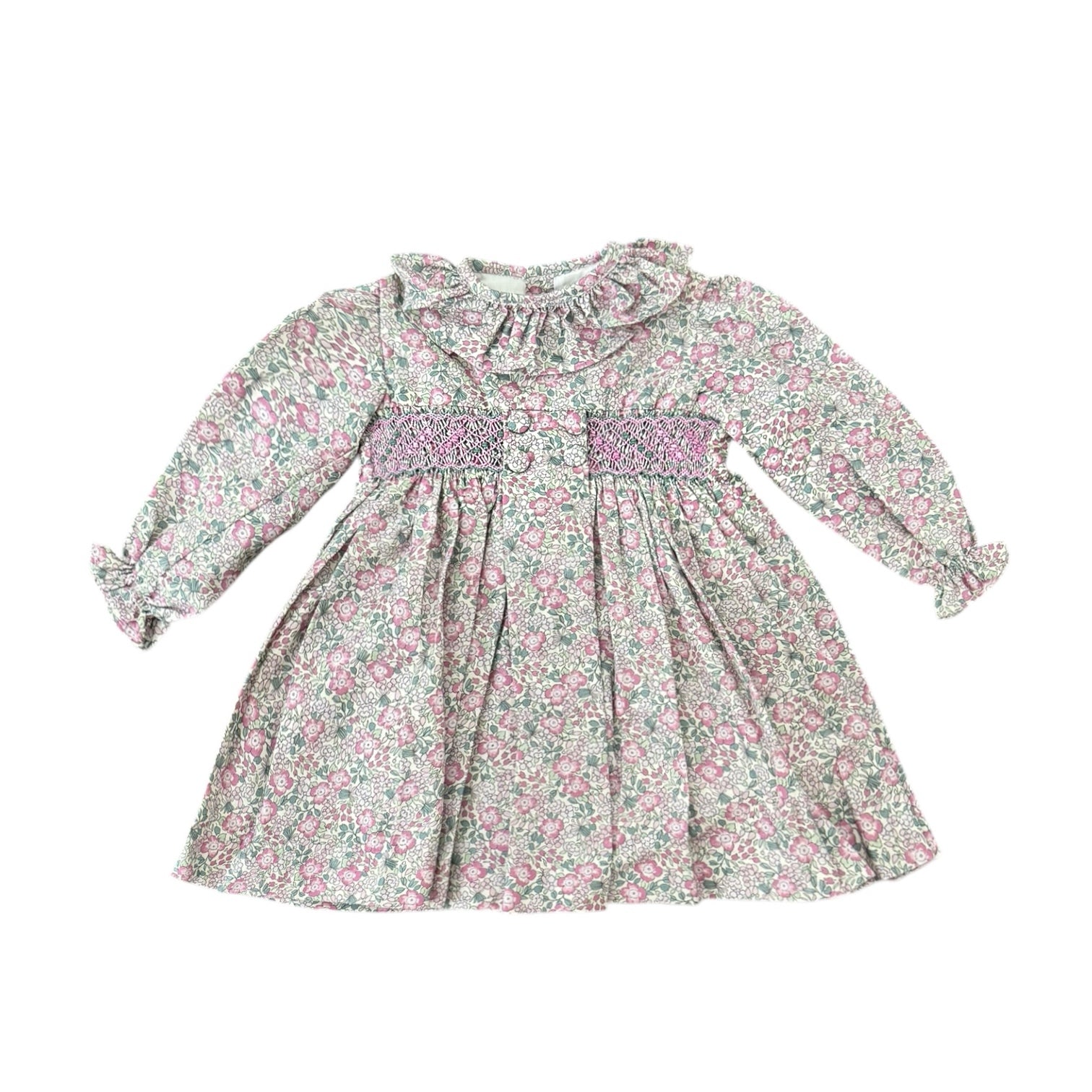 long sleeve smocked easter dress Pilar Purple and Green Handsmocked Dress – Piccoli & Co ®