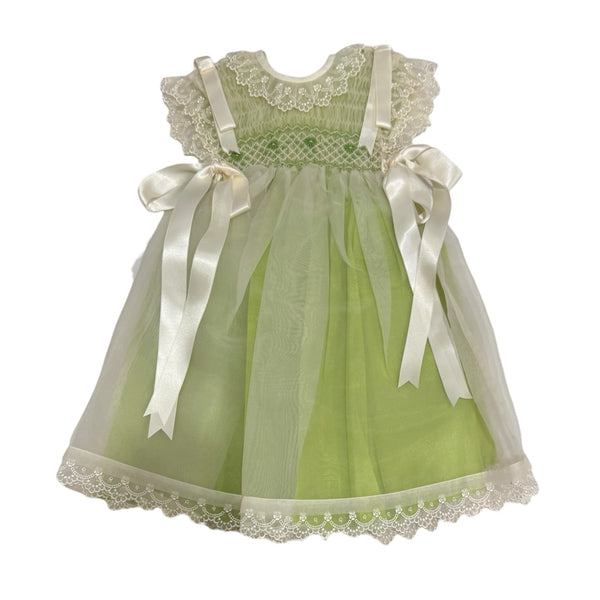 Sasha Lime Handsmocked Dress