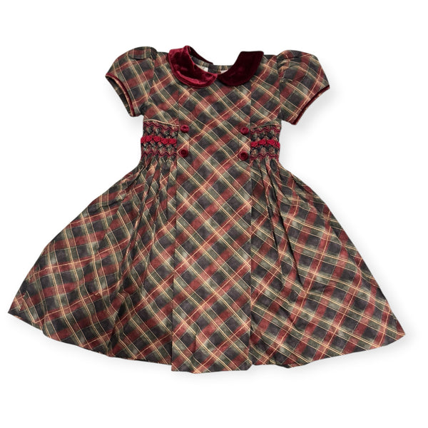 Tartan Luxe Handsmocked Girl Dress