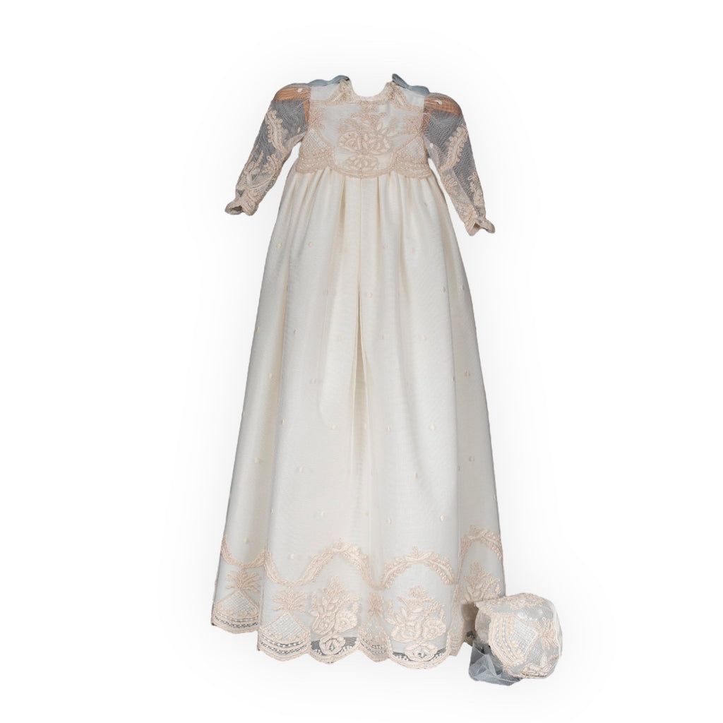 Christening baby dress Baptism Dress with hat – Dolce Kids Egypt